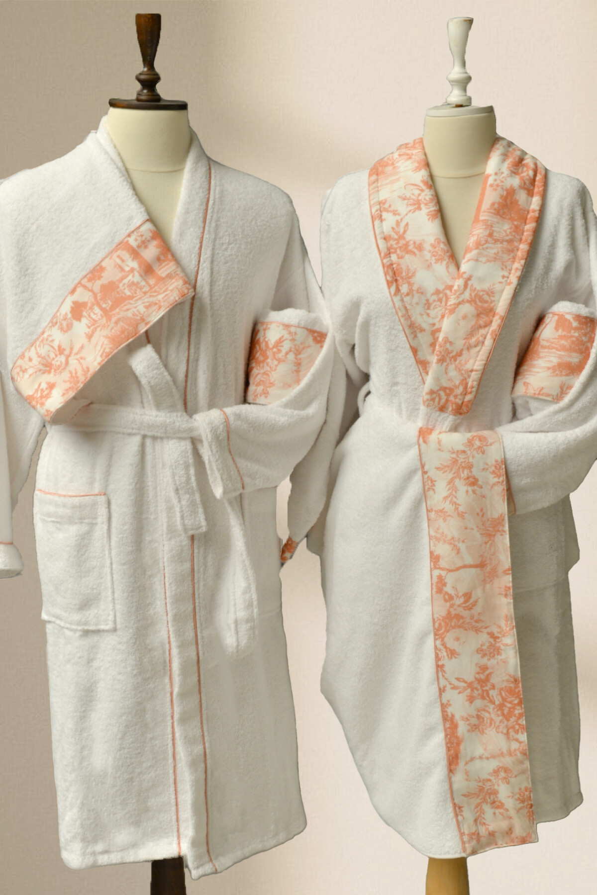 AFTER BATH TOILE COUNTRY 6'LI BORNOZ SETİ - KIRMIZI - Minteks